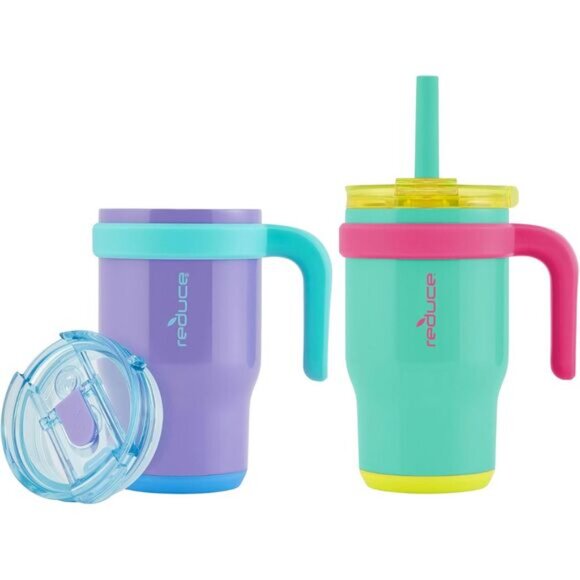 REDUCE Coldee Tumbler for Kids with Handle  2 Pack Spill-Proof & Insulat 14oz - Picture 2 of 10